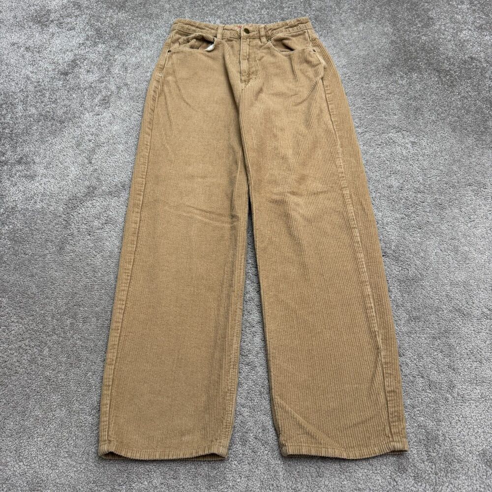 Empyre Tori Wide Leg Corduroy Pants Women 4 Brown 100% Cotton High Rise 5-Pocket